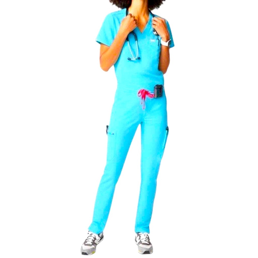 Figs Women's Neon Blue Yola - Skinny Scrub Pants - L / Neon Blue